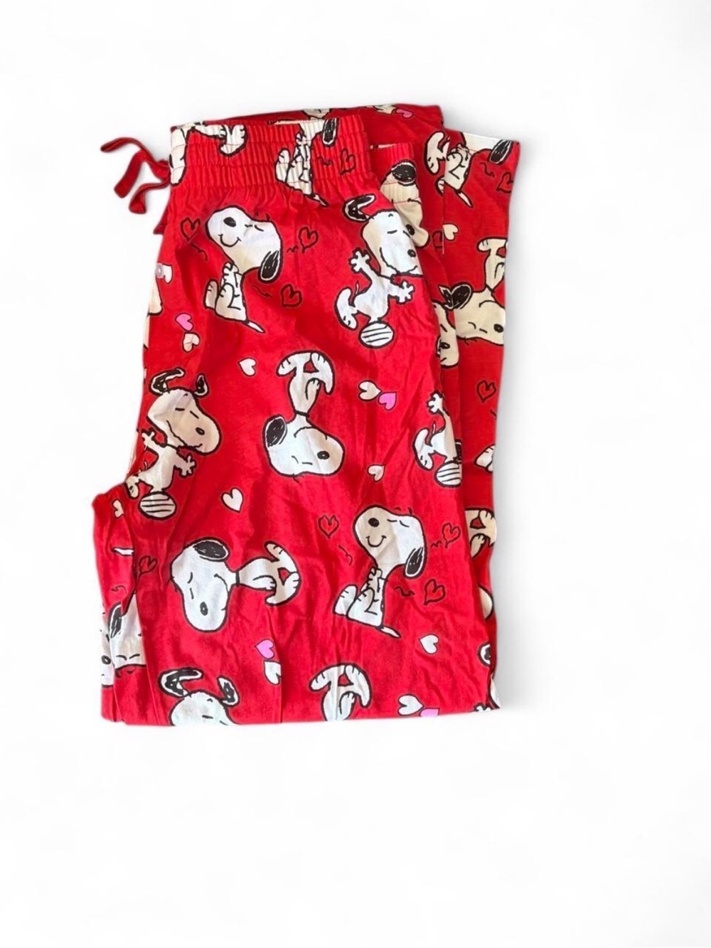 Peanuts Red Snoopy Heart-Print Pajama Pants